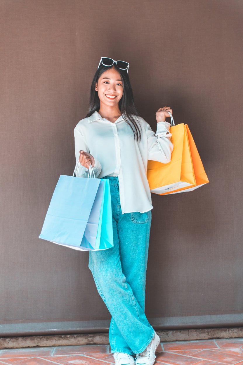 Carrying shopping bags or shopping